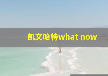 凯文哈特what now